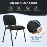 Office Chair with Metal Frame and Padded Cushions for Conference Room-Set of 5