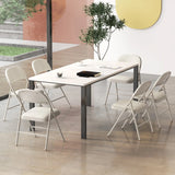 Set of 6 Folding Fabric Padded Chairs&nbsp;with Sponge Seat&nbsp;and Backrest-Beige