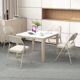 Set of 6 Folding Fabric Padded Chairs&nbsp;with Sponge Seat&nbsp;and Backrest-Beige