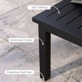 Outsunny 100cm x 60cm Aluminium Outdoor Coffee Table - Black