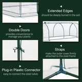 Outsunny Mini Greenhouse, Small Polytunnel Green House with Zipped Doors, Steel Frame for Garden Patio, 250 x 100 x 80cm, Clear