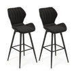 Set of 2 bar stools with backrest &amp; footrest Padded bar chairs Modern dining chair