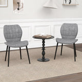 Dining Chairs Set of 2 with Padded Back, Metal Legs and Adjustable Foot Pads-Gray