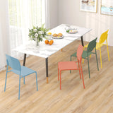 Set of 4 Dining Chair Stackable Armless Chairs with Backrest-Multicolor-4 Pack