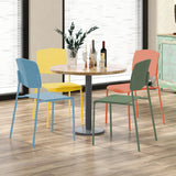 Set of 4 Dining Chair Stackable Armless Chairs with Backrest-Multicolor-4 Pack