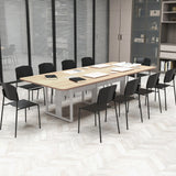 Set of 4 Dining Chair Stackable Armless Chairs with Backrest-Black-4 Pack