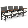 Set of 2/4 Patio Wicker Chairs with Soft Zippered Cushion-Set of 4