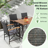 Set of 2/4 Patio Wicker Chairs with Soft Zippered Cushion-Set of 4