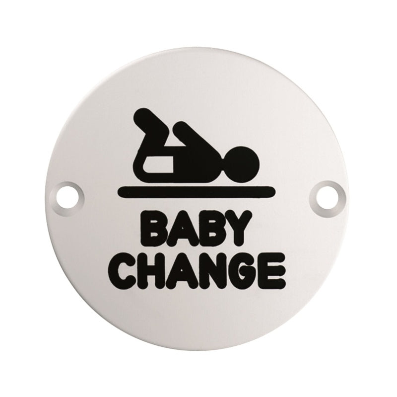 76 X 1.5MM SIGN - BABY CHANGE - FACE FIX_x005F
 - SATIN STAINLESS STEEL - EACH