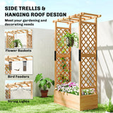 Outsunny Fir Wood 110 x 44 cm Planter and Trellis Garden Bed