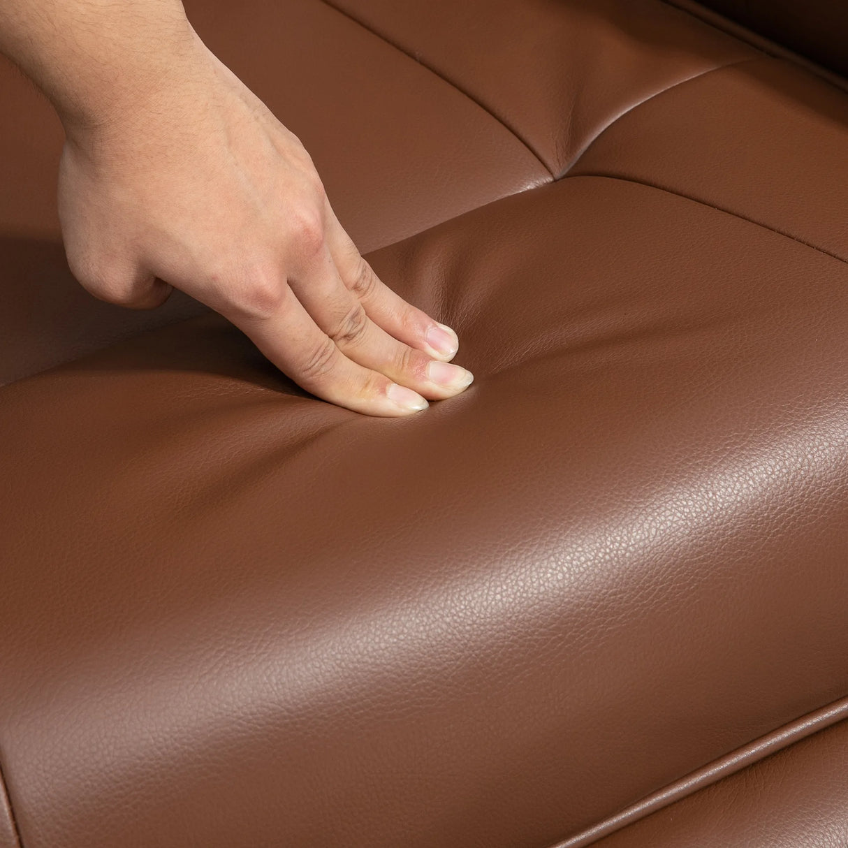 HOMCOM Faux Leather Armchair, with 145 Reclining Back and Footrest - Brown