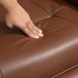 HOMCOM Faux Leather Armchair, with 145 Reclining Back and Footrest - Brown