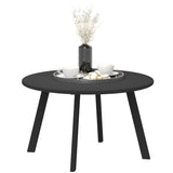 Outsunny 70cm Round Coffee Table, Outdoor Garden Table with Non-Slip Foot Pads and Metal Frame for Garden, Terrace, Balcony, Living Room, Black