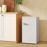 HOMCOM Under Counter Fridge, 85L Small Retro Refrigerator with Chiller Box, Adjustable Thermostat, Glass Shelves, White