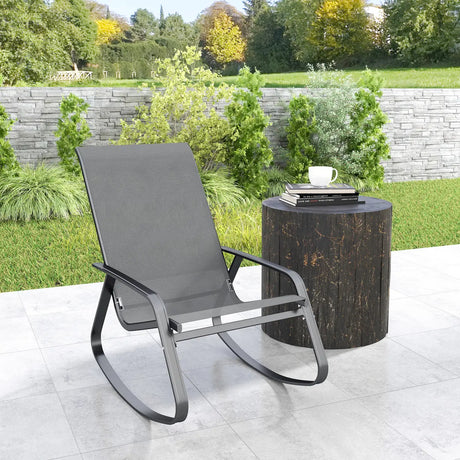 Outsunny Rocking Garden Chair - Grey