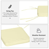 Outsunny Set of 6 Pcs Chair Cushion, 42Lx42Wx5T cm-Cream White