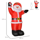 HOMCOM Inflatable Christmas Santa Claus Air Blown Decoration Yard