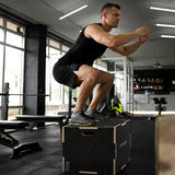SPORTNOW Multi-Faceted Jump Box, Wooden Step Up Box, for Home, Gym, Exercise, 51/61/76cm- Black