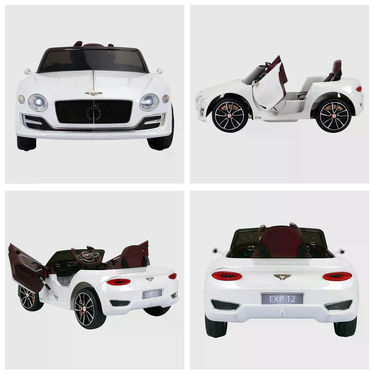 HOMCOM Kids Electric Car Kids Ride on Toys W/ LED Lights-White