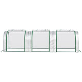 Outsunny PVC Tunnel Greenhouse Green Grow House Steel Frame for Garden Backyard with Zipper Doors 295x100x80 cm, Clear