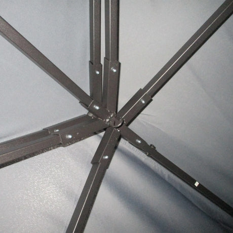 Outsunny 3 x 4m Aluminium Garden Gazebo, Marquee Canopy Shelter Pavilion Party Tent with Nets and Curtains for Garden and Deck, Dark Grey