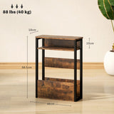 HOMCOM Industrial-Style Side Table - Black/Brown