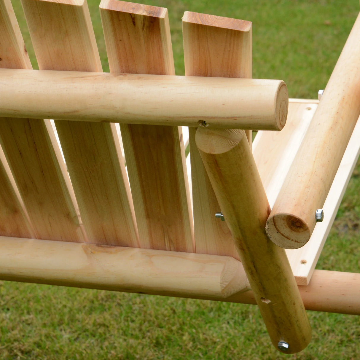 Outsunny Outdoor 2 Seater Swing Chair Larch Wood Garden Swing Seat Porch Hammock Bench Lounger