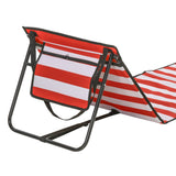 Outsunny Set of 2 Foldable Garden Beach Chair Mat, Outdoor Sun Lounger Seats with Adjustable Back, Magazine Pocket, Carry Bag