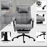 Vinsetto Office Chair with 6-point Vibration Massage and Heat, Computer Chair with Adjustable Height, Head Pillow, Footrest for Home, Grey
