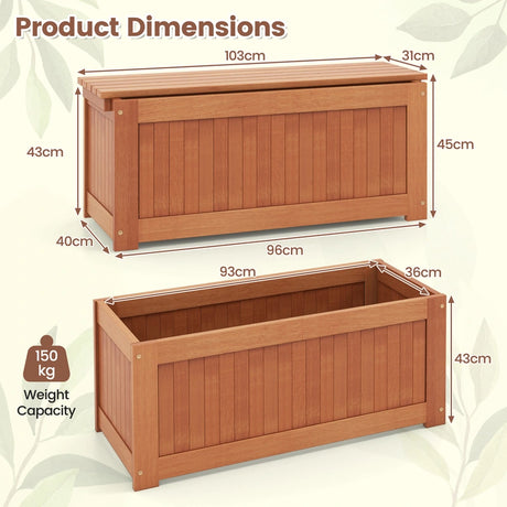 Outdoor Plant Container with Seat for Garden Yard Balcony Deck