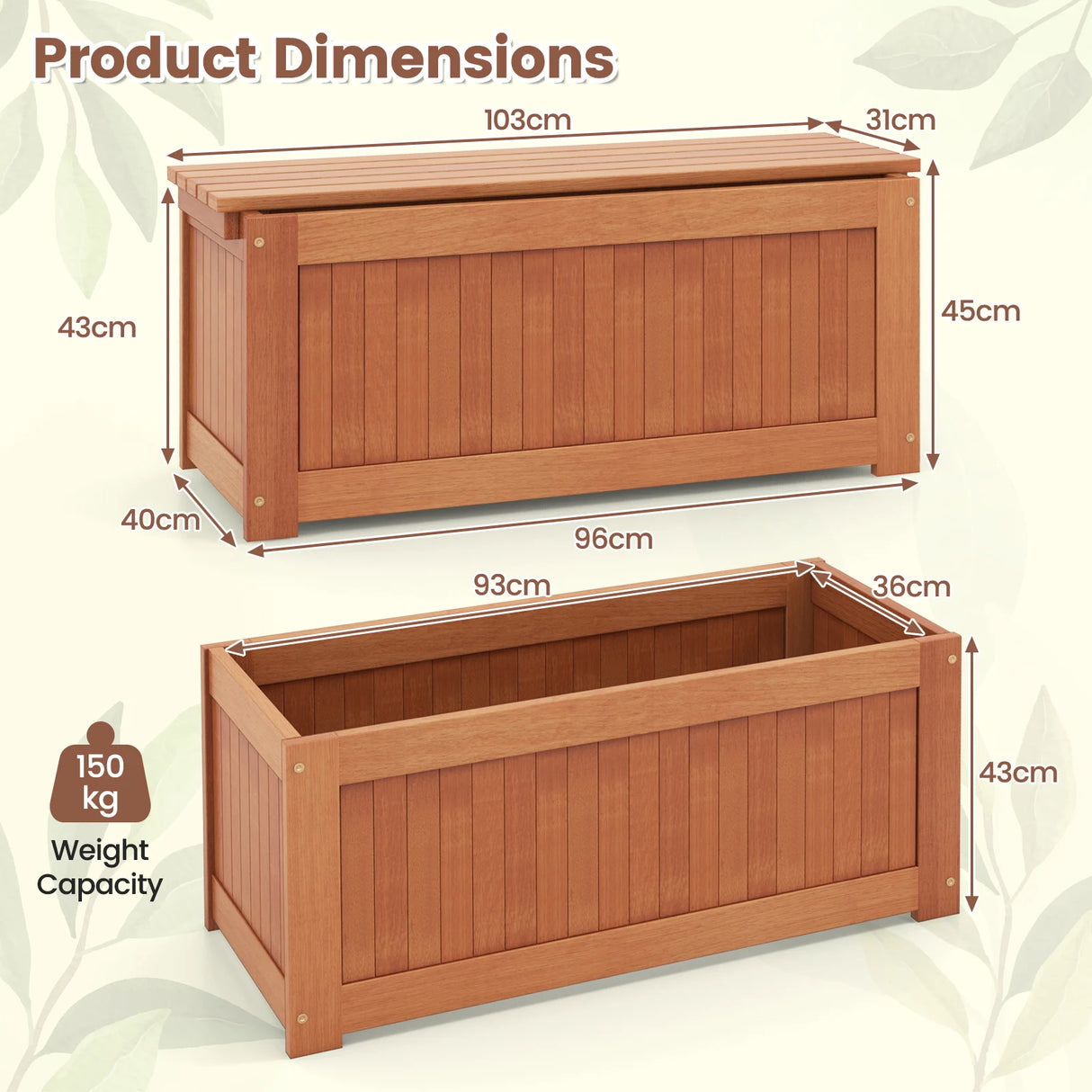 Outdoor Plant Container with Seat for Garden Yard Balcony Deck