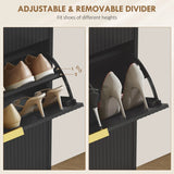 HOMCOM Elegant Three-Drawer Shoe Cabinet - Black