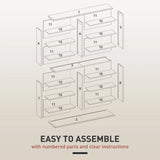 HOMCOM 16-Compartment Media Shelf - Nature Wood Finish