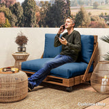 Outsunny Two Piece Seat Pallet and Back Cushions - Navy Blue