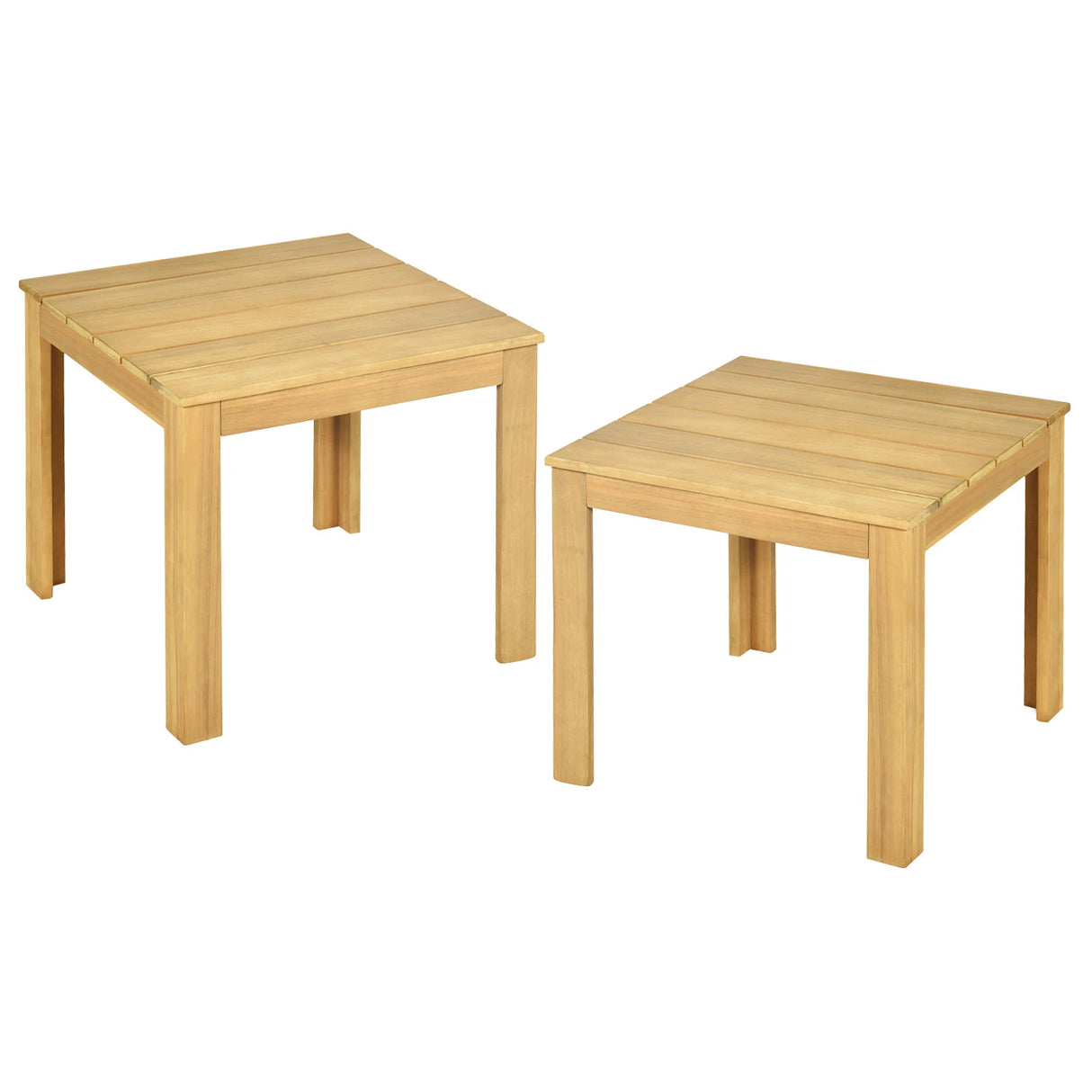 Wooden Square Patio Coffee Bistro Table-Natural
