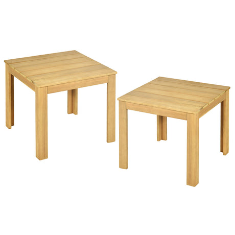 Wooden Square Patio Coffee Bistro Table-Natural