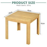 Wooden Square Patio Coffee Bistro Table-Natural