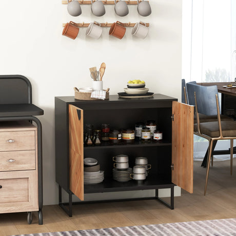 Sideboard Buffet Cabinet with Storage and shelf for Living Room-Black