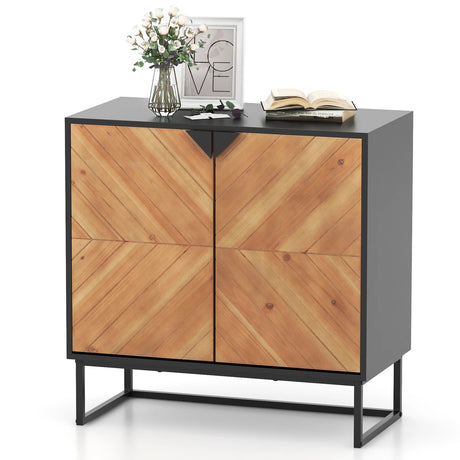 Sideboard Buffet Cabinet with Storage and shelf for Living Room-Black