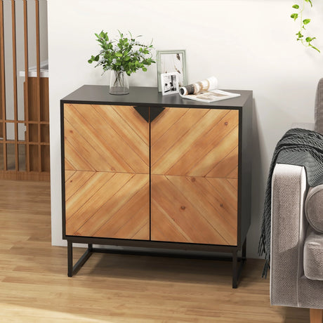 Sideboard Buffet Cabinet with Storage and shelf for Living Room-Black