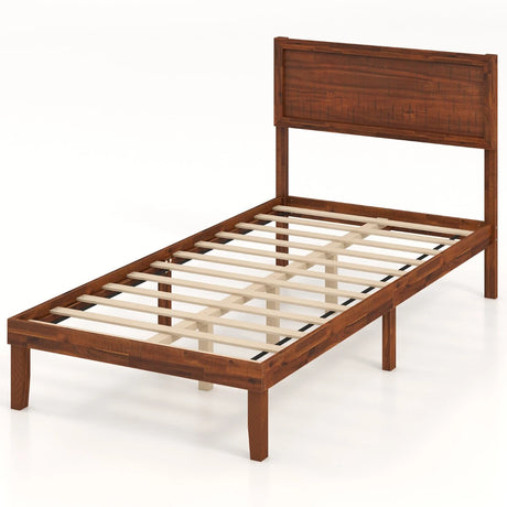 Single/King Size Bed Frame with Headboard and Slats Support-Single Size
