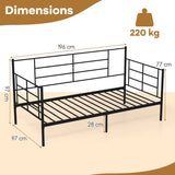 Single Size Daybed with Arms and Back