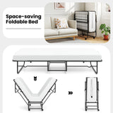 Folding Bed 190x90cm with Mattress Single Extra Bed with Memory Foam Metal Frame Lockable Caster Bed