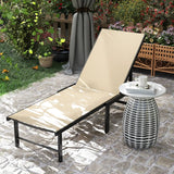 Outsunny Reclining Sun Lounger - Khaki