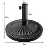 31.5 lbs Market Heavy-Duty Outdoor Stand Bronze Umbrella Base