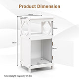 Single Door Storage Cabinet with Open Compartment for Home Living