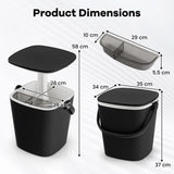 3-in-1 Portable Cooler Bar Table with Bottle Opener and Lift Top Lid for Camping Poolside-Black