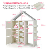 Kids Costume Storage Closet with Storage Bins and Shelves and Side Baskets for Kids Room-White
