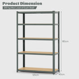 5-Tier Heavy Duty Metal Shelving Unit with 2200 LBS Total Load Capacity-Gray