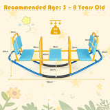 Outdoor Kids Seesaw Swivel Teeter for 3 to 8 Years Old-Blue